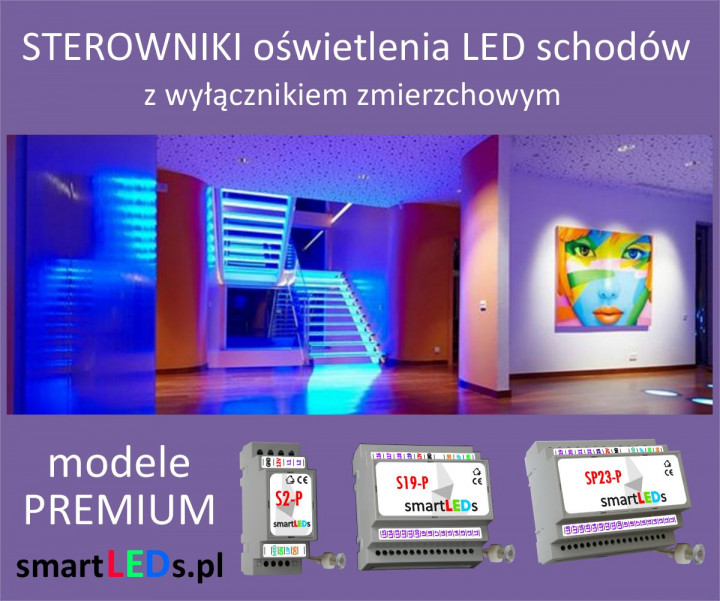 Inteligentne sterowniki schodowe oświetlenia LED schodów smartLEDs