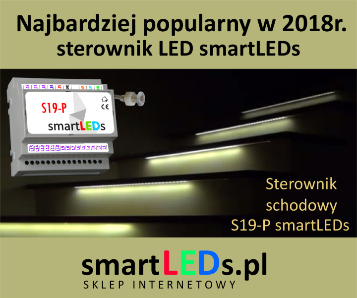 Sterownik schodowy S19-P najbardziej popularny sterownik LED smartLEDs w 2018r